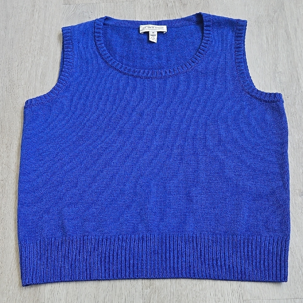 ST. JOHN Tank Top Wool Blend Knit Sleeveless Sweater Vest Pullover Size M - Picture 3 of 12
